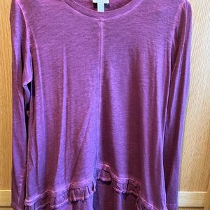 Cold Pigment Dyed Cotton Slub Top, Size M